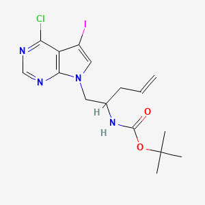 molecular formula C16H20ClIN4O2 B15284895 tert-butyl (S)-(1-(4-chloro-5-iodo-7H-pyrrolo[2,3-d]pyrimidin-7-yl)pent-4-en-2-yl)carbamate 