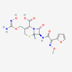 (6S,7R)-7-[[(2E)-2-(furan-2-yl)-2-methoxyiminoacetyl]amino]-3-[[(Z)-N'-hydroxycarbamimidoyl]oxymethyl]-8-oxo-5-thia-1-azabicyclo[4.2.0]oct-2-ene-2-carboxylic acid