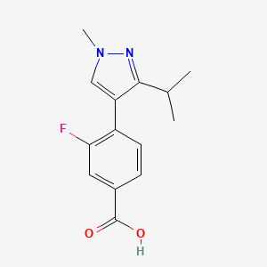 3-fluoro-4-[1-methyl-3-(propan-2-yl)-1H-pyrazol-4-yl]benzoic acid