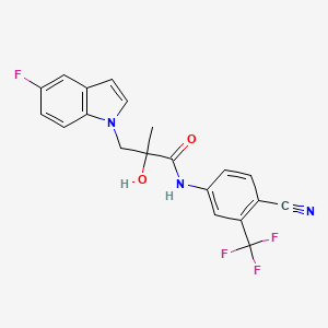 N-[4-cyano-3-(trifluoromethyl)phenyl]-3-(5-fluoroindol-1-yl)-2-hydroxy-2-methylpropanamide