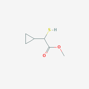 molecular formula C6H10O2S B1528533 Methyl 2-cyclopropyl-2-sulfanylacetate CAS No. 1467497-88-6