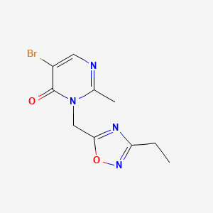 molecular formula C10H11BrN4O2 B1528539 5-Bromo-3-[(3-ethyl-1,2,4-oxadiazol-5-yl)methyl]-2-methyl-3,4-dihydropyrimidin-4-one CAS No. 1537304-89-4