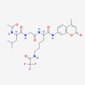 2-[[2-[(2-acetamido-4-methylpentanoyl)amino]acetyl]amino]-N-(4-methyl-2-oxochromen-7-yl)-6-[(2,2,2-trifluoroacetyl)amino]hexanamide