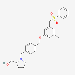 [1-[[4-[[3-(Benzenesulfonylmethyl)-5-methylphenoxy]methyl]phenyl]methyl]pyrrolidin-2-yl]methanol