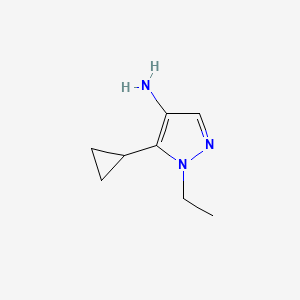 molecular formula C8H13N3 B1528551 5-环丙基-1-乙基-1H-吡唑-4-胺 CAS No. 1423034-18-7