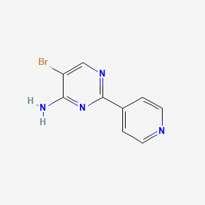 molecular formula C9H7BrN4 B1528554 5-Bromo-2-(pyridin-4-yl)pyrimidin-4-amine CAS No. 1381941-03-2