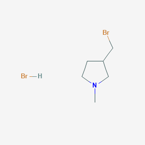 molecular formula C6H13Br2N B1528560 3-(Bromomethyl)-1-methylpyrrolidine hydrobromide CAS No. 1390654-77-9