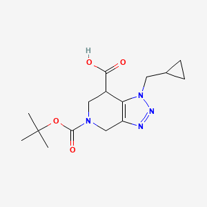 molecular formula C15H22N4O4 B1528562 5-(tert-butoxycarbonyl)-1-(cyclopropylmethyl)-4,5,6,7-tetrahydro-1H-[1,2,3]triazolo[4,5-c]pyridine-7-carboxylic acid CAS No. 1391733-22-4