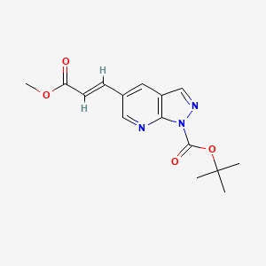 molecular formula C15H17N3O4 B1528571 (E)-Tert-butyl 5-(3-methoxy-3-oxoprop-1-EN-1-YL)-1H-pyrazolo[3,4-B]pyridine-1-carboxylate CAS No. 1305332-66-4