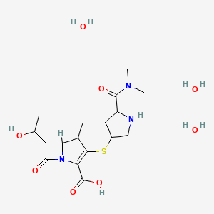 3-[5-(Dimethylcarbamoyl)pyrrolidin-3-yl]sulfanyl-6-(1-hydroxyethyl)-4-methyl-7-oxo-1-azabicyclo[3.2.0]hept-2-ene-2-carboxylic acid;trihydrate