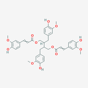 [(2R,3R)-2,3-bis[(4-hydroxy-3-methoxyphenyl)methyl]-4-[(E)-3-(4-hydroxy-3-methoxyphenyl)prop-2-enoyl]oxybutyl] (E)-3-(4-hydroxy-3-methoxyphenyl)prop-2-enoate