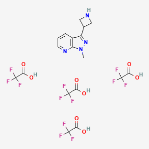 molecular formula C18H16F12N4O8 B1528576 3-Azetidin-3-yl-1-methyl-1H-pyrazolo[3,4-b]pyridinetetra(trifluoroacetic acid salt) CAS No. 1361112-00-6