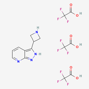 molecular formula C15H13F9N4O6 B1528578 3-Azetidin-3-yl-1H-pyrazolo[3,4-b]pyridinetris(trifluoroacetic acid salt) CAS No. 1361115-29-8
