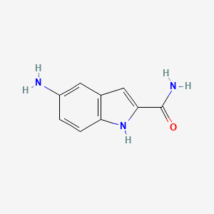 molecular formula C9H9N3O B1528591 5-amino-1H-indole-2-carboxamide CAS No. 1341044-72-1
