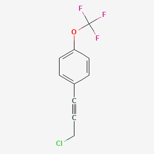 molecular formula C10H6ClF3O B1528596 1-(3-Chloroprop-1-yn-1-yl)-4-(trifluoromethoxy)benzene CAS No. 1179157-09-5