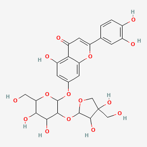 7-[3-[3,4-Dihydroxy-4-(hydroxymethyl)oxolan-2-yl]oxy-4,5-dihydroxy-6-(hydroxymethyl)oxan-2-yl]oxy-2-(3,4-dihydroxyphenyl)-5-hydroxychromen-4-one