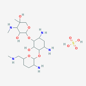 2-[4,6-Diamino-3-[3-amino-6-(methylaminomethyl)oxan-2-yl]oxy-2-hydroxycyclohexyl]oxy-5-methyl-4-(methylamino)oxane-3,5-diol;sulfuric acid