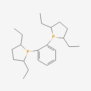 molecular formula C22H36P2 B15286032 1,2-Bis[(2R,5R)-2,5-diethyl-1-phospholanyl]benzene 