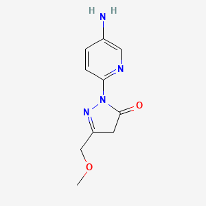 molecular formula C10H12N4O2 B1528613 1-(5-aminopyridin-2-yl)-3-(methoxymethyl)-4,5-dihydro-1H-pyrazol-5-one CAS No. 1249072-71-6