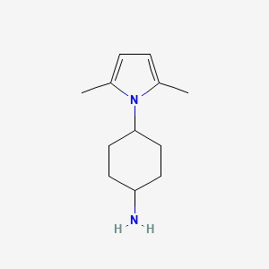 molecular formula C12H20N2 B1528620 4-(2,5-dimethyl-1H-pyrrol-1-yl)cyclohexan-1-amine CAS No. 1248224-99-8