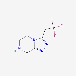 molecular formula C7H9F3N4 B1528621 3-(2,2,2-trifluoroethyl)-5H,6H,7H,8H-[1,2,4]triazolo[4,3-a]pyrazine CAS No. 837430-20-3
