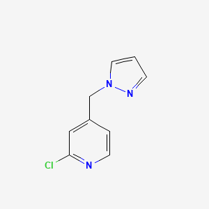 molecular formula C9H8ClN3 B1528633 2-氯-4-(1H-吡唑-1-基甲基)吡啶 CAS No. 1250584-89-4