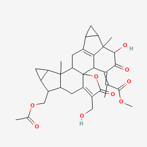 Methyl 2-[9-(acetyloxymethyl)-21-hydroxy-5-(hydroxymethyl)-13,20-dimethyl-4,22-dioxo-3-oxaoctacyclo[14.7.1.02,6.02,14.08,13.010,12.017,19.020,24]tetracosa-5,16(24)-dien-23-ylidene]propanoate