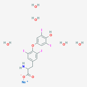 Sodium (S)-2-amino-3-(4-(4-hydroxy-3,5-diiodophenoxy)-3,5-diiodophenyl)propanoate pentahydrate