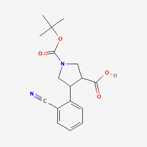 4-(2-Cyanophenyl)-1-[(2-methylpropan-2-yl)oxycarbonyl]pyrrolidine-3-carboxylic acid