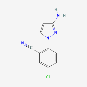 molecular formula C10H7ClN4 B1528649 2-(3-amino-1H-pyrazol-1-yl)-5-chlorobenzonitrile CAS No. 1249223-99-1