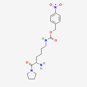 molecular formula C18H26N4O5 B15286495 H-Lys(4-nitro-Z)-pyrrolidide HCl 