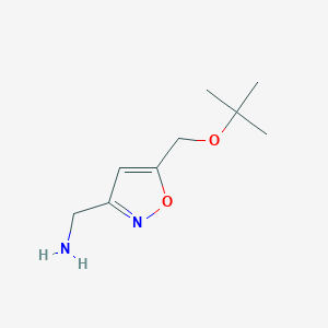 molecular formula C9H16N2O2 B1528650 {5-[(叔丁氧基)甲基]-1,2-噁唑-3-基}甲胺 CAS No. 1247482-72-9