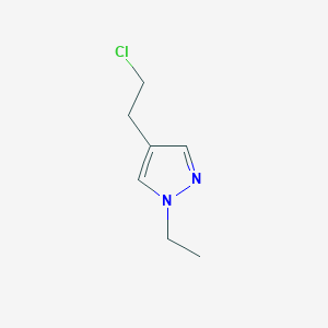 molecular formula C7H11ClN2 B1528655 4-(2-氯乙基)-1-乙基-1H-吡唑 CAS No. 1249134-41-5