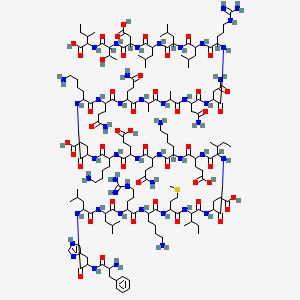 H-DL-Phe-DL-His-DL-Leu-DL-Leu-DL-Arg-DL-Lys-DL-Met-DL-xiIle-DL-Glu-DL-xiIle-DL-Glu-DL-Lys-DL-Gln-DL-Glu-DL-Lys-DL-Glu-DL-Lys-DL-Gln-DL-Gln-DL-Ala-DL-Ala-DL-Asn-DL-Asn-DL-Arg-DL-Leu-DL-Leu-DL-Leu-DL-Asp-DL-xiThr-DL-xiIle-OH