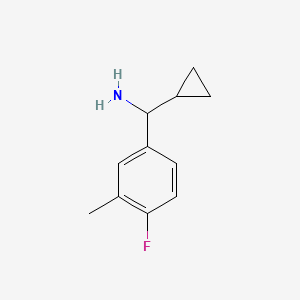 molecular formula C11H14FN B1528681 Cyclopropyl(4-fluoro-3-methylphenyl)methanamine CAS No. 1018265-03-6