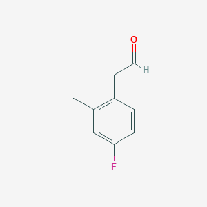 molecular formula C9H9FO B1528689 2-(4-Fluoro-2-methylphenyl)acetaldehyde CAS No. 111991-26-5