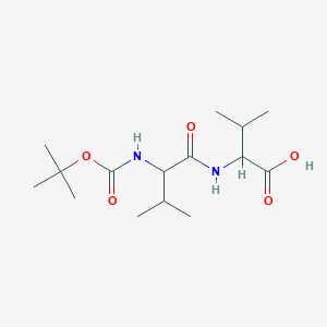 molecular formula C15H28N2O5 B15286901 2-(2-{[(Tert-butoxy)carbonyl]amino}-3-methylbutanamido)-3-methylbutanoic acid 