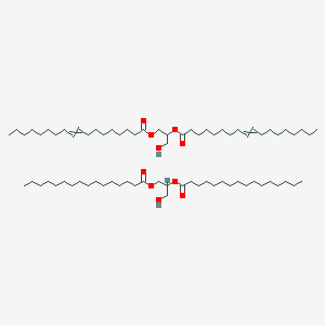 molecular formula C74H140O10 B15287104 (2-Hexadecanoyloxy-3-hydroxypropyl) hexadecanoate;(3-hydroxy-2-octadec-9-enoyloxypropyl) octadec-9-enoate 