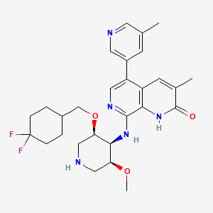 8-[[(3R,4S,5S)-3-[(4,4-difluorocyclohexyl)methoxy]-5-methoxypiperidin-4-yl]amino]-3-methyl-5-(5-methylpyridin-3-yl)-1H-1,7-naphthyridin-2-one