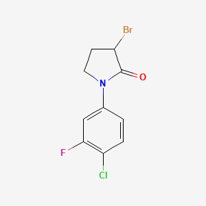 molecular formula C10H8BrClFNO B1528721 3-溴-1-(4-氯-3-氟苯基)吡咯烷-2-酮 CAS No. 1339032-58-4