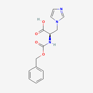 molecular formula C14H15N3O4 B15287228 (R)-2-(benzyloxycarbonylamino)-3-(1H-imidazol-1-yl)propanoic acid 