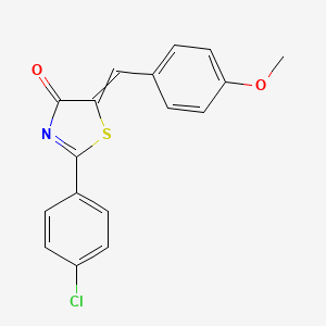 molecular formula C17H12ClNO2S B15287250 2-(4-Chlorophenyl)-5-[(4-methoxyphenyl)methylidene]-1,3-thiazol-4-one 