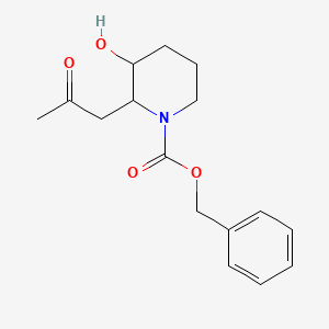 molecular formula C16H21NO4 B15287292 Benzyl 3-hydroxy-2-(2-oxopropyl)piperidine-1-carboxylate 