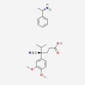 molecular formula C24H32N2O4 B15287371 (4R)-4-cyano-4-(3,4-dimethoxyphenyl)-5-methylhexanoic acid;(1S)-1-phenylethanamine 