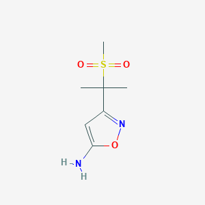 molecular formula C7H12N2O3S B1528741 3-(2-Methanesulfonylpropan-2-yl)-1,2-oxazol-5-amine CAS No. 1340412-99-8