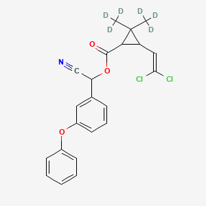 molecular formula C22H19Cl2NO3 B15287427 trans-Cypermethrin D6 (dimethyl D6) 