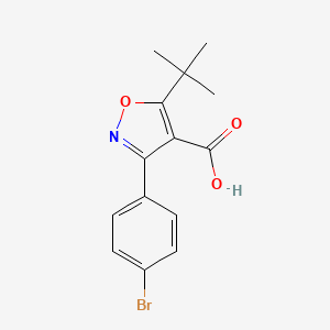 molecular formula C14H14BrNO3 B1528748 3-(4-Bromophenyl)-5-tert-butyl-1,2-oxazole-4-carboxylic acid CAS No. 1409734-37-7