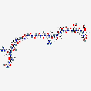 molecular formula C119H206N32O35 B15287499 1-[2-[[2-[[2-[[2-[[2-[[2-[[2-[[2-[[2-[[2-[[2-[[2-[2-[[2-[2-[[1-[2-[[1-[2-[[2-[[2-[[2-[[2-[2-[(2-amino-3-hydroxypropanoyl)amino]propanoylamino]-4-methylpentanoyl]amino]-4-methylpentanoyl]amino]-5-carbamimidamidopentanoyl]amino]-3-hydroxypropanoyl]amino]-3-methylpentanoyl]pyrrolidine-2-carbonyl]amino]propanoyl]pyrrolidine-2-carbonyl]amino]propanoylamino]acetyl]amino]propanoylamino]-3-hydroxypropanoyl]amino]-5-carbamimidamidopentanoyl]amino]-4-methylpentanoyl]amino]-4-methylpentanoyl]amino]-4-methylpentanoyl]amino]-4-methylpentanoyl]amino]-3-hydroxybutanoyl]amino]acetyl]amino]-4-carboxybutanoyl]amino]-3-methylpentanoyl]amino]-3-carboxypropanoyl]amino]-4-methylpentanoyl]pyrrolidine-2-carboxylic acid 