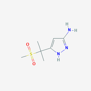 molecular formula C7H13N3O2S B1528755 3-(2-methanesulfonylpropan-2-yl)-1H-pyrazol-5-amine CAS No. 1350479-19-4
