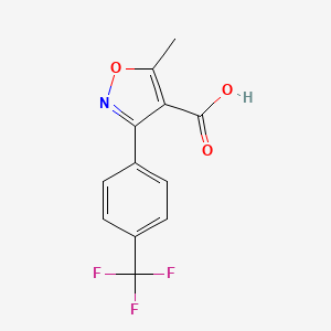 molecular formula C12H8F3NO3 B1528756 5-Methyl-3-[4-(trifluoromethyl)phenyl]-1,2-oxazole-4-carboxylic acid CAS No. 943130-82-3